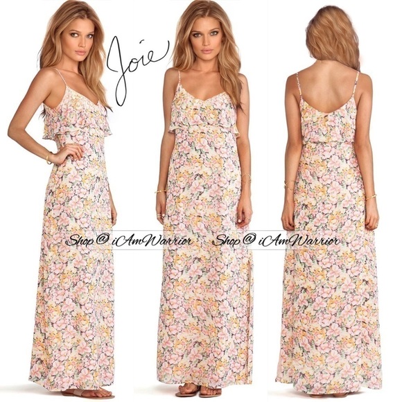 Joie Dresses & Skirts - Joie silk ruffle blush pink floral maxi dress *shop@iamwarrior